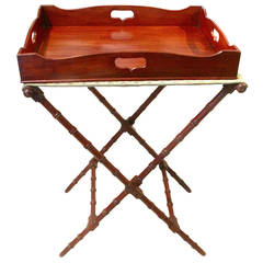 Antique English Regency Butler’s Tray on Stand