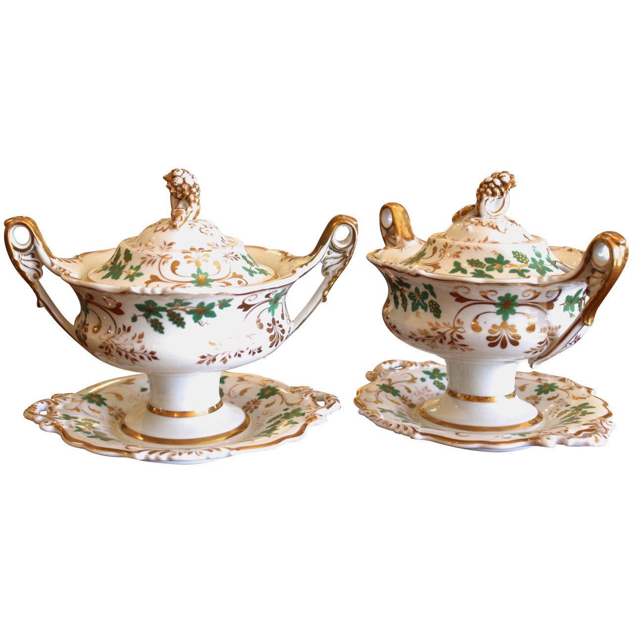 Pair of English Covered Sauce Tureens For Sale