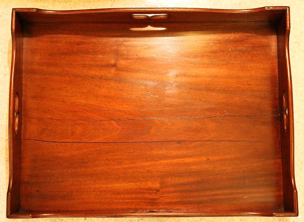 Mahogany English Regency Butler’s Tray on Stand For Sale