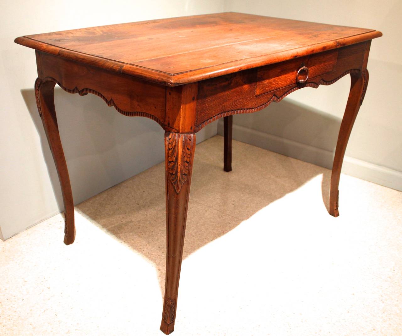 Louis XV French Provincial Table with Hoof Feet, 19th Century For Sale