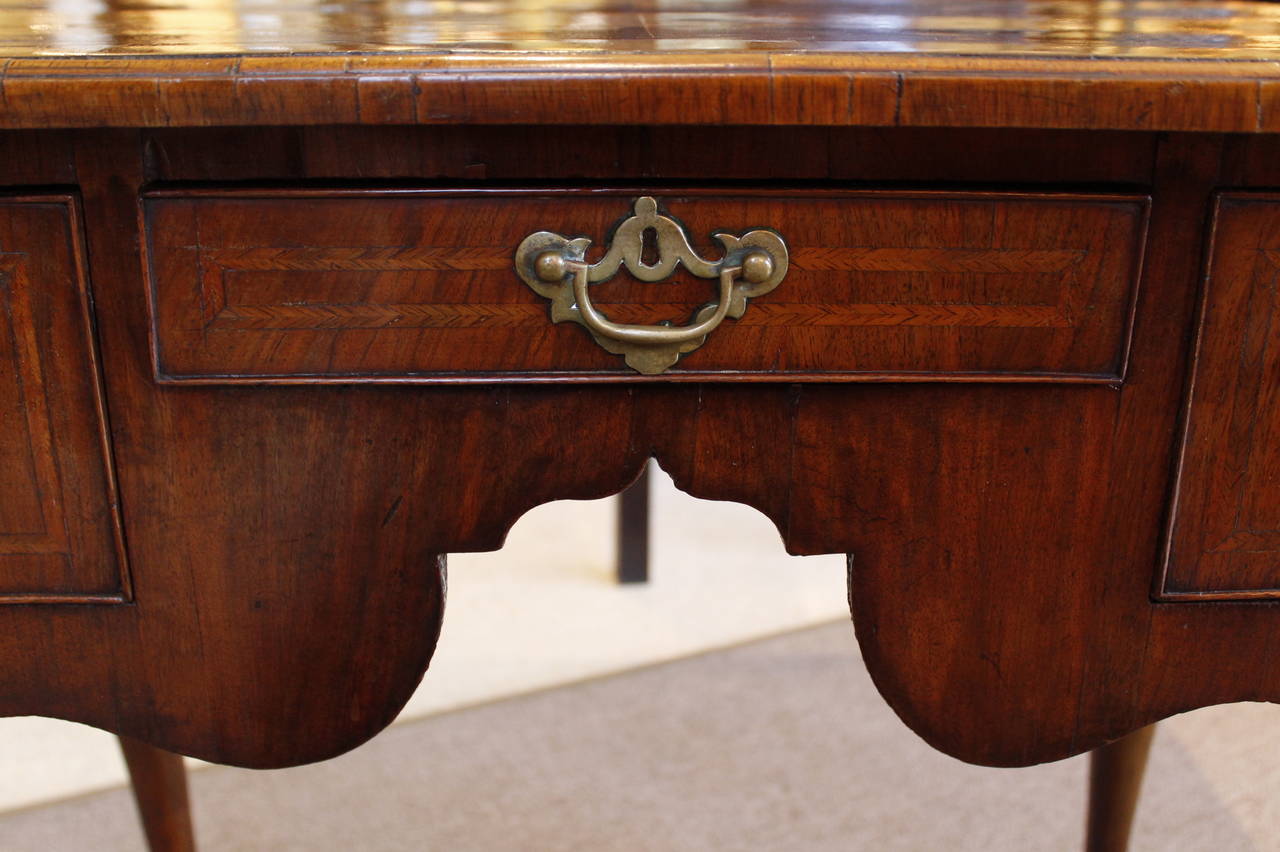 George II Walnut Lowboy with Shell Carved Knees at 1stDibs