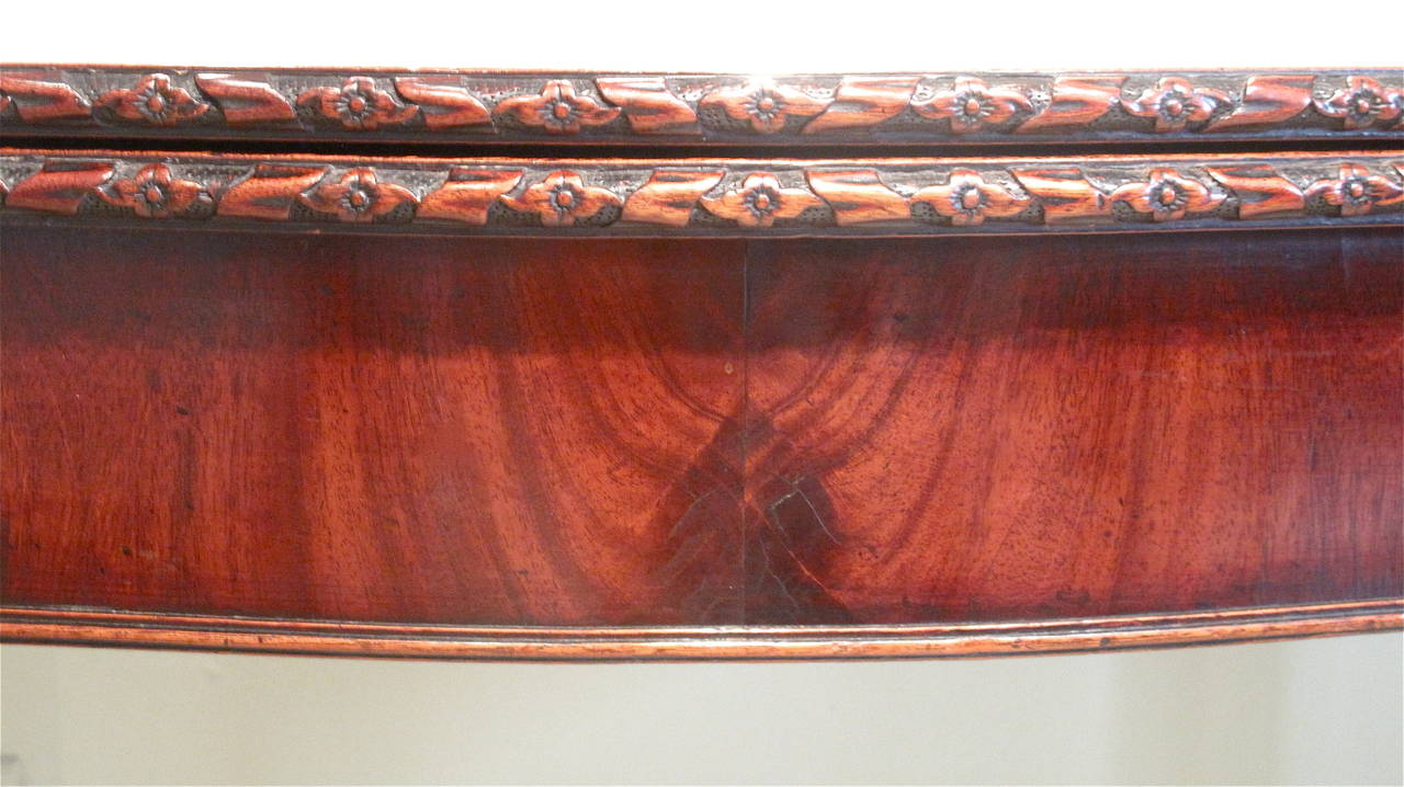 Carved George III Mahogany Serpentine Front Game Table For Sale
