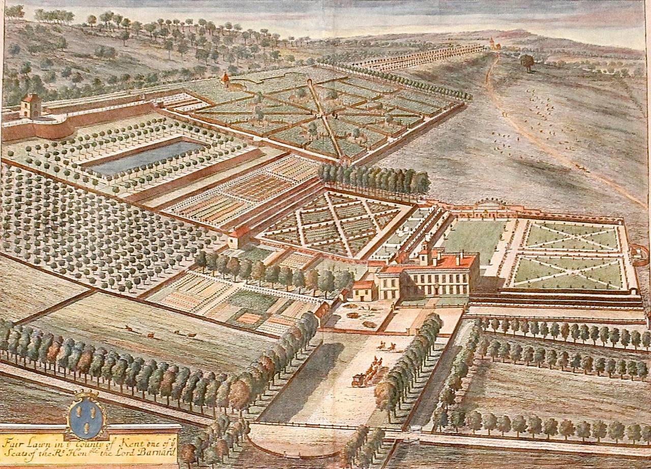 Bird’s-Eye View of “Fair Lawn, ” Kent Engraved by Johannes Kip