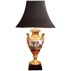 Large Paris Porcelain Vase Adapted into a Lamp