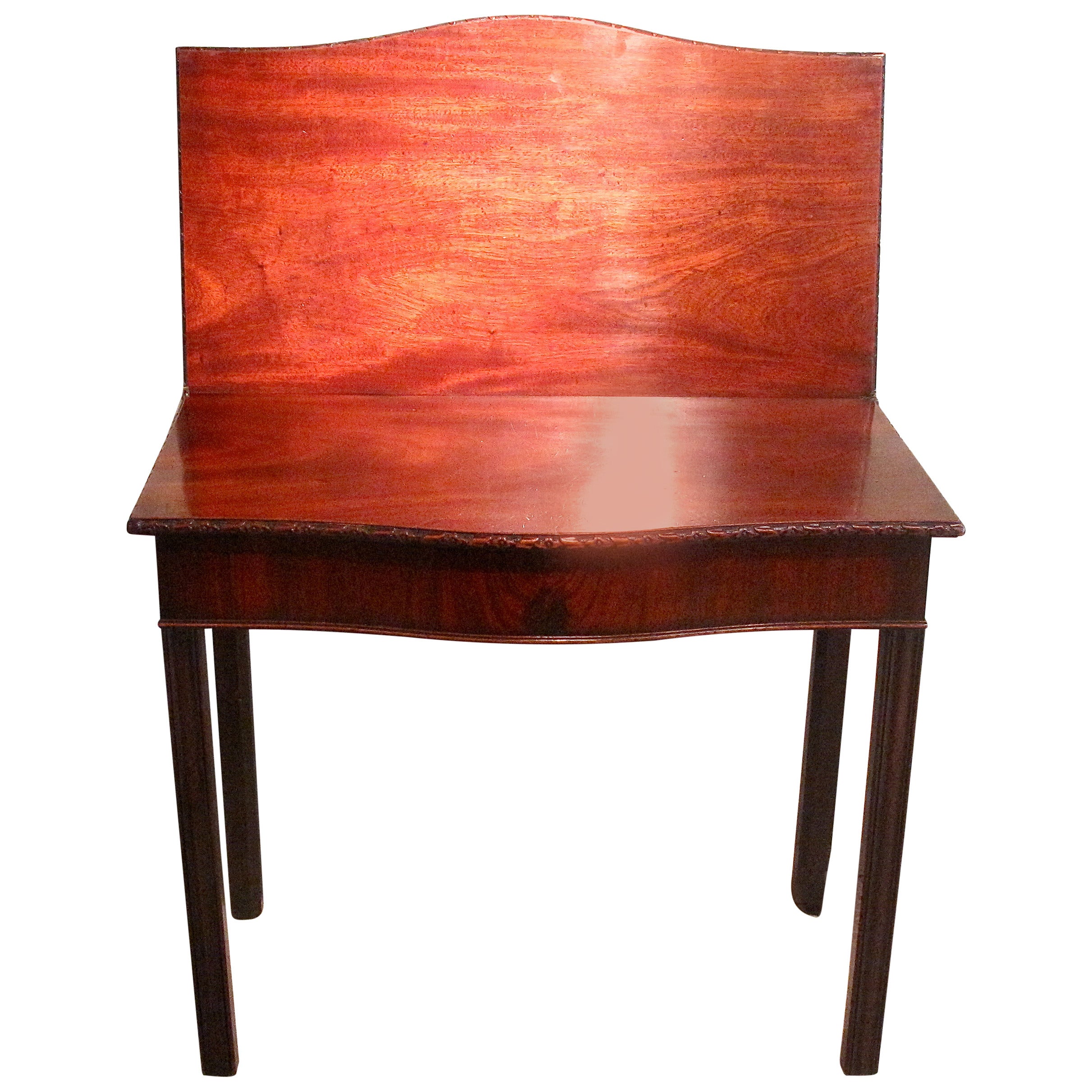 George III Mahogany Serpentine Front Game Table For Sale