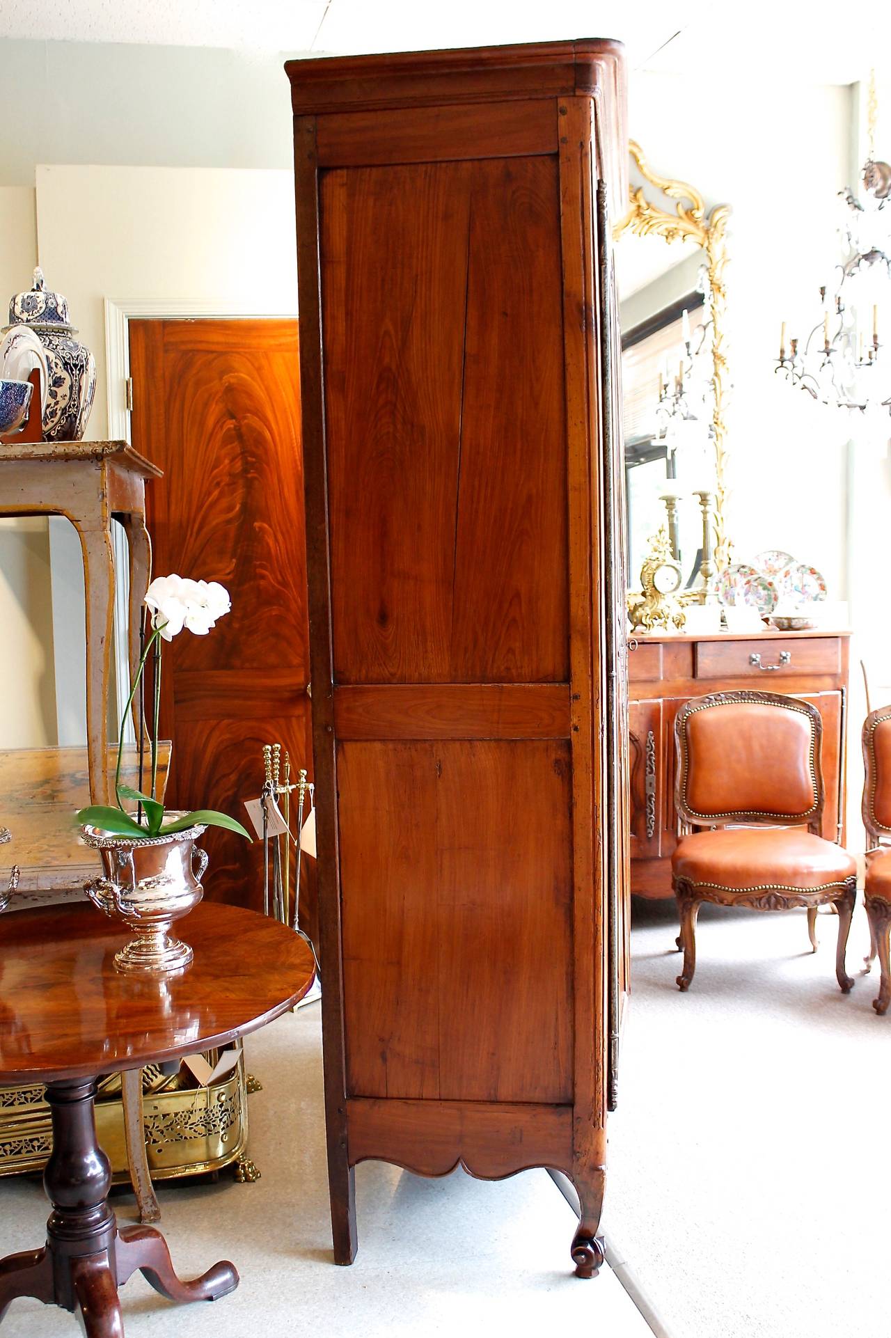 French Provincial Fruitwood Louis XV Style Armoire 3
