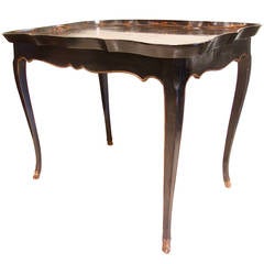 Antique Louis XV Style Table with Chinese Lacquered Tray Top