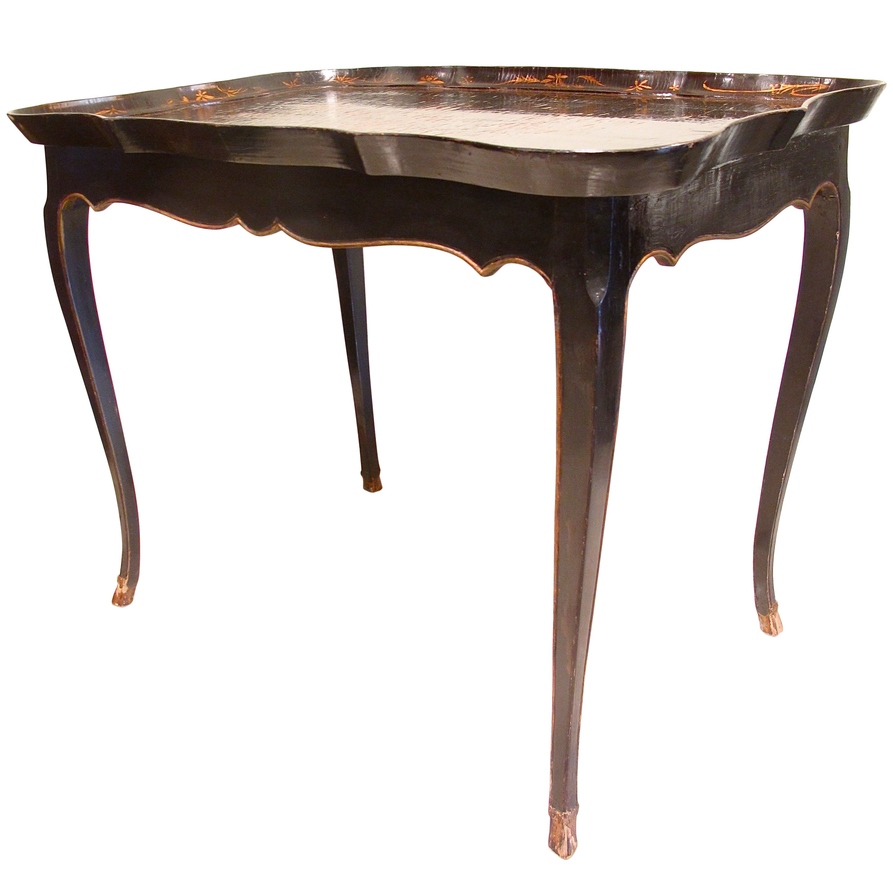 Louis XV Style Table with Chinese Lacquered Tray Top For Sale