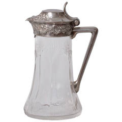 Tiffany Silver Mounted and Cut Glass Pitcher