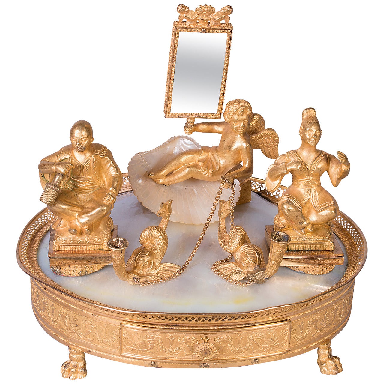 French Inkstand with Musical Mechanism