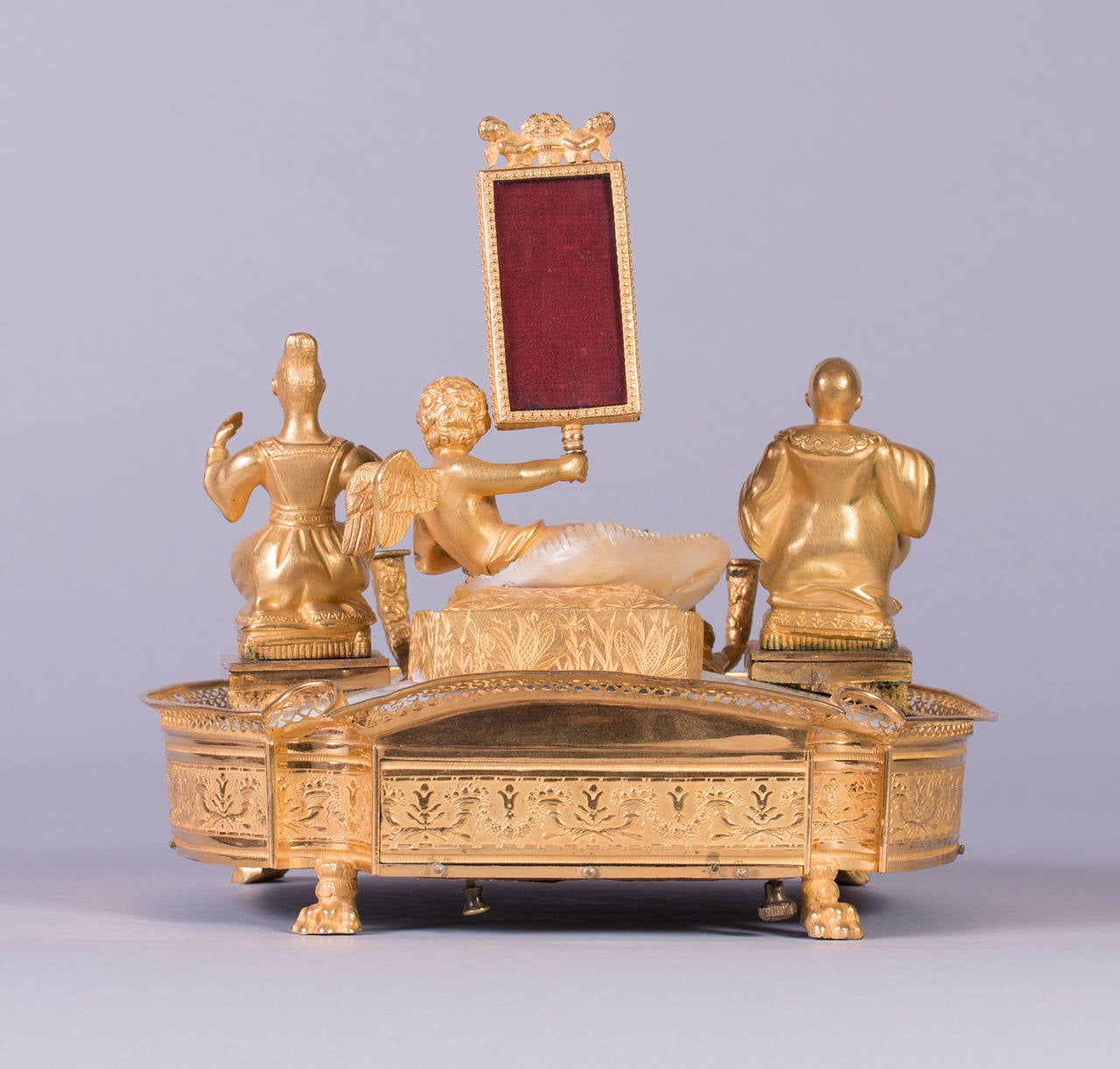 Gilt French Inkstand with Musical Mechanism