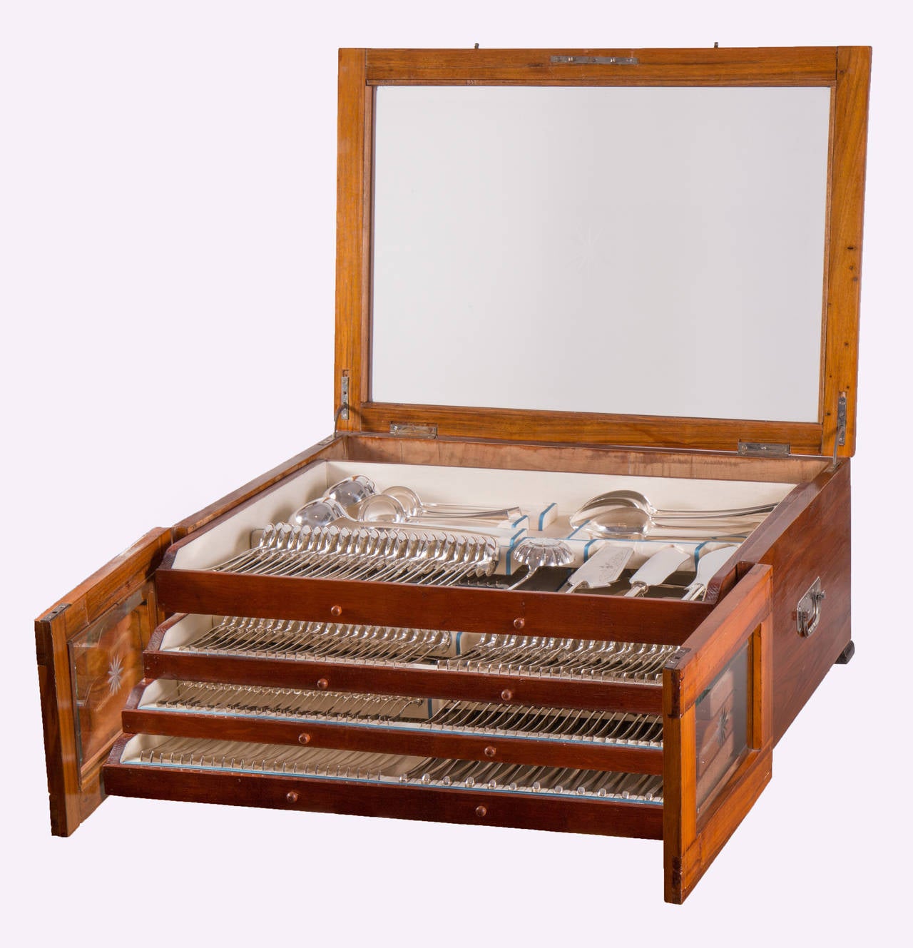 Silver Flatware Service for 24 with canteen, Hungary circa 1937/65