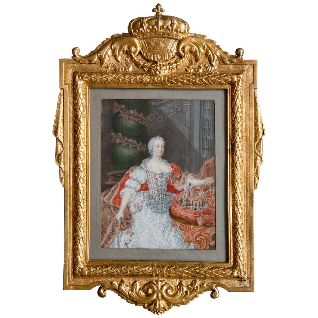 Pair of Portraits, Emperor Franz I. and Archduchess Maria Theresia of Austria For Sale