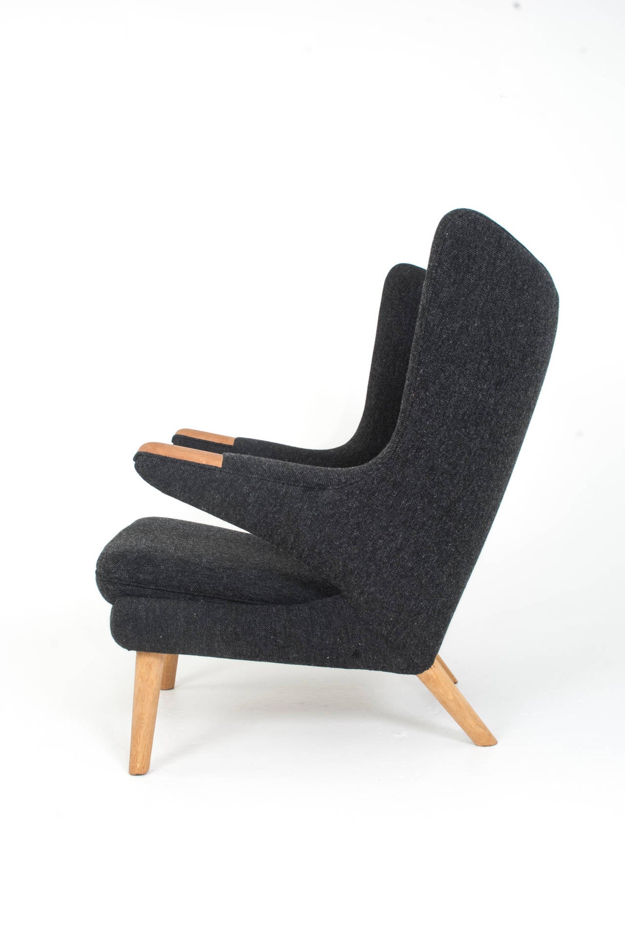 Danish Hans J. Wegner Papa Bear Chair and Stool by AP Stolen For Sale