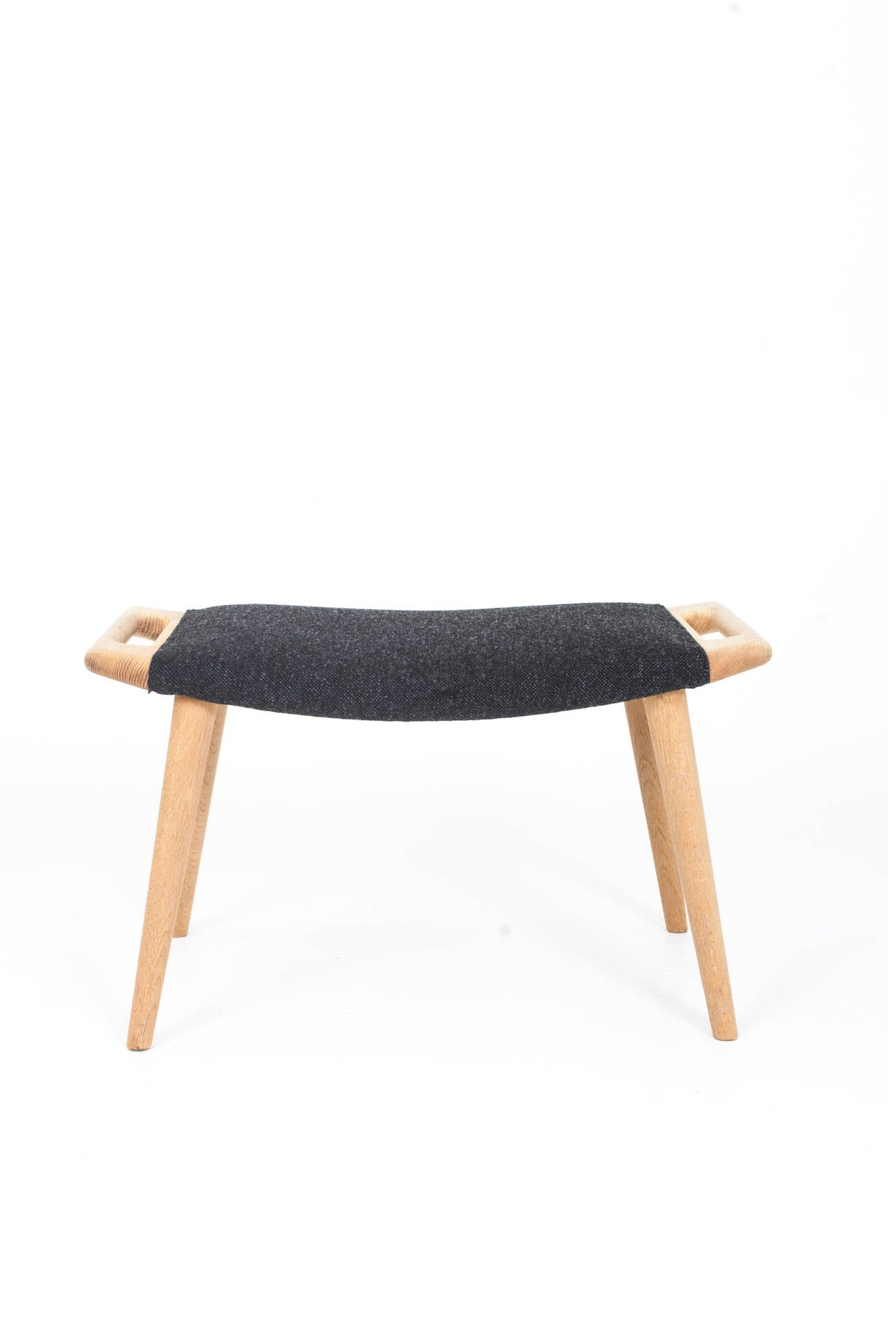 Hans J. Wegner Papa Bear Chair and Stool by AP Stolen In Excellent Condition For Sale In Copenhagen, DK