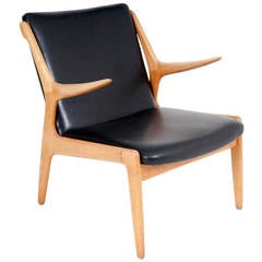 Kurt Østervig Armchair in Solid Oak and Leather