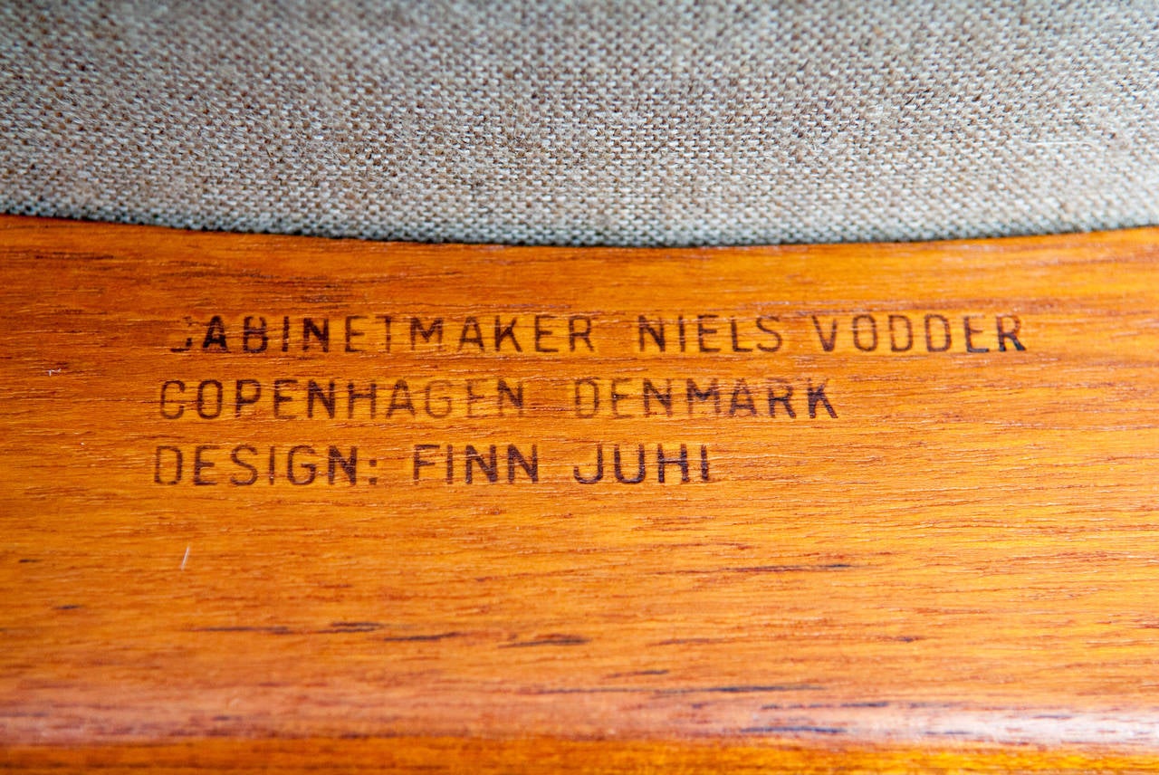 Leather Finn Juhl Teak Chair FJ-55
