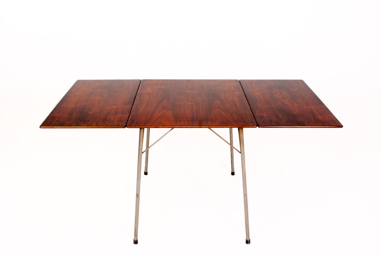 Scandinavian Modern Arne Jacobsen Rosewood Drop-Leaf Table for Fritz Hansen
