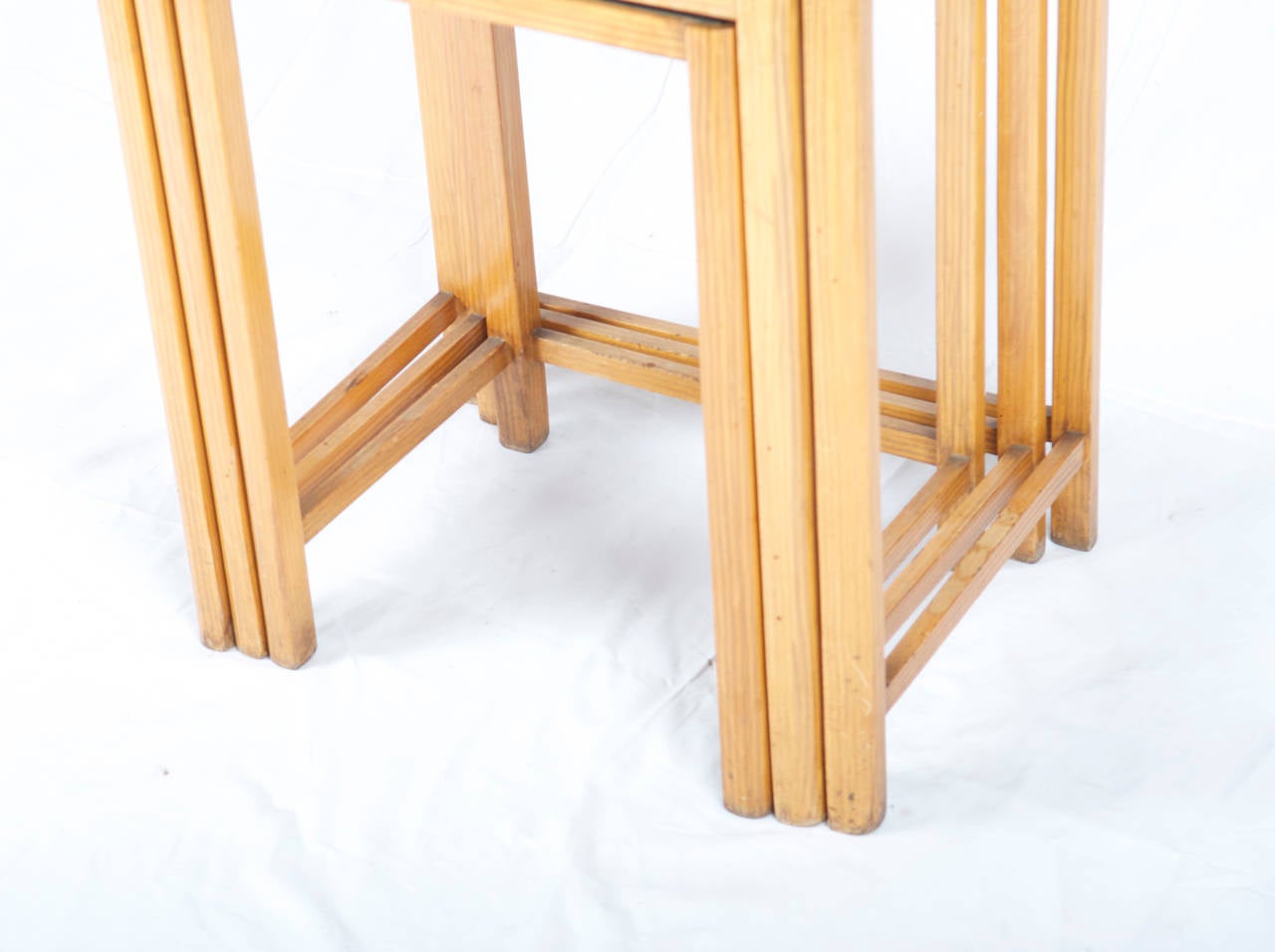 Set of Thonet Nesting Tables with Mirror Tabletop For Sale 2