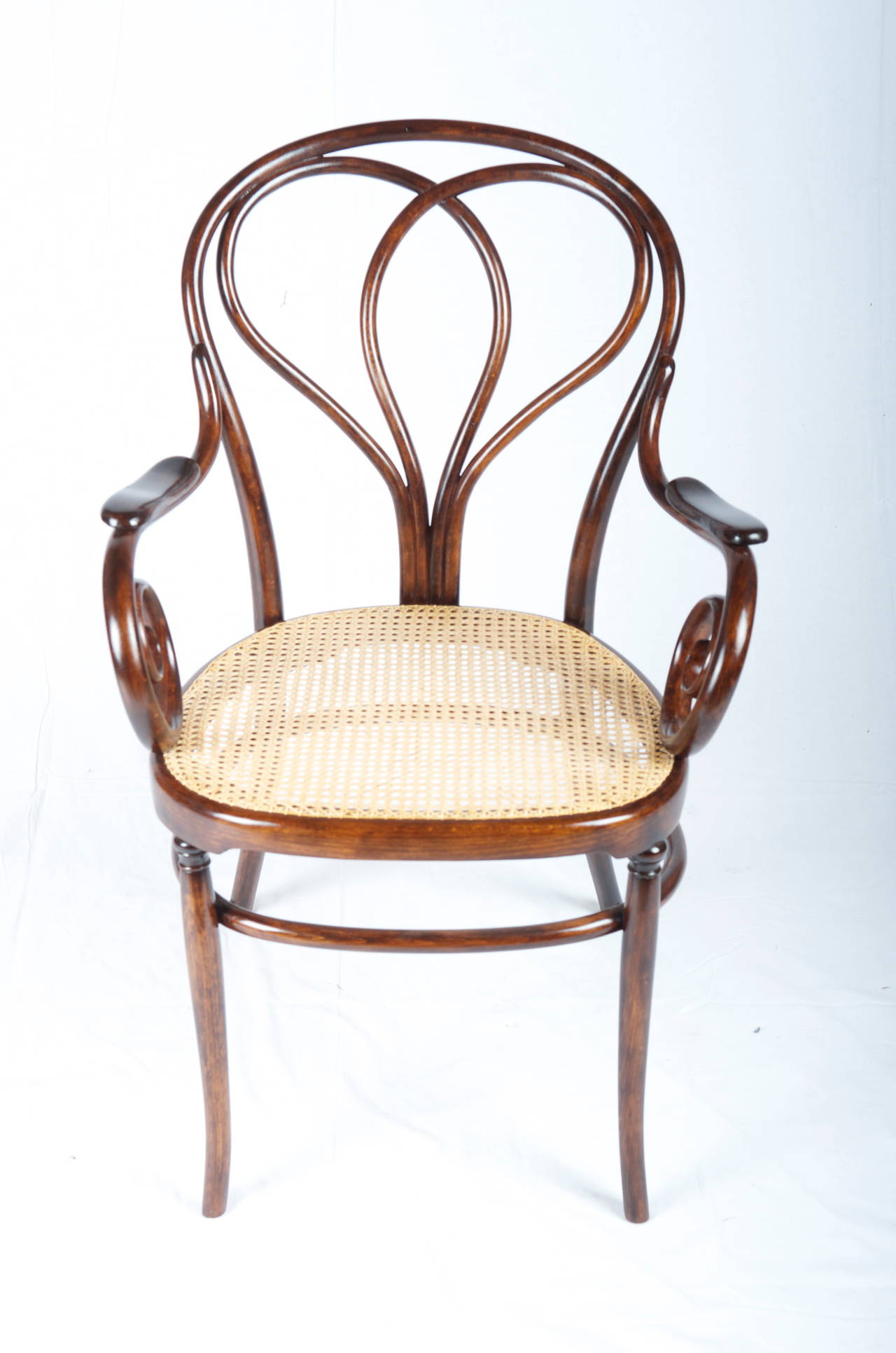 Very rare J. J. Kohn armchair no. 23
excellent restored with shellac finish and new cane.