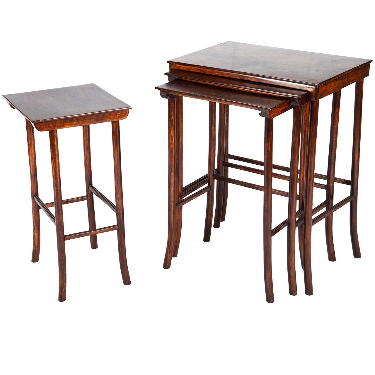 Set of four nesting tables attributed to Thonet