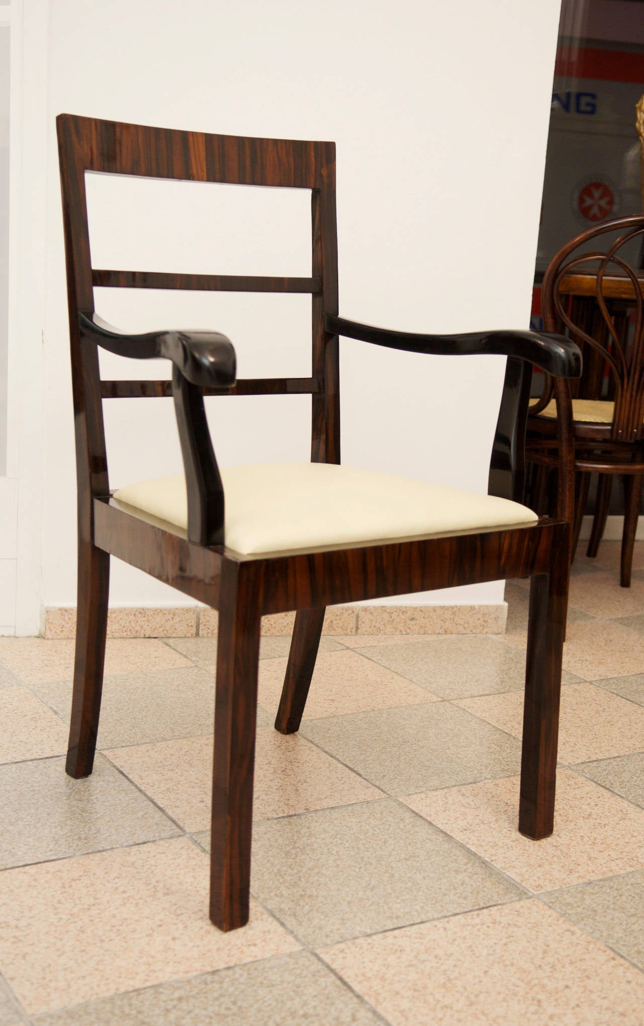Art Deco Macassar Ebony Desk Chair at 1stDibs