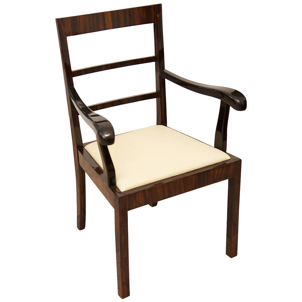 Art Deco Macassar Ebony Desk Chair at 1stDibs