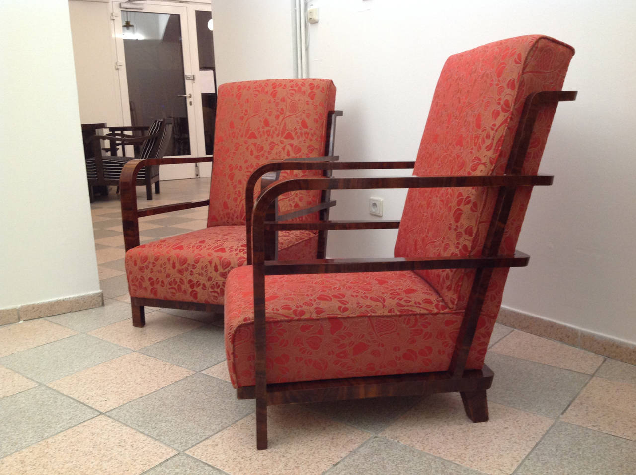 Austrian Pair of Art Deco Armchairs, circa 1930