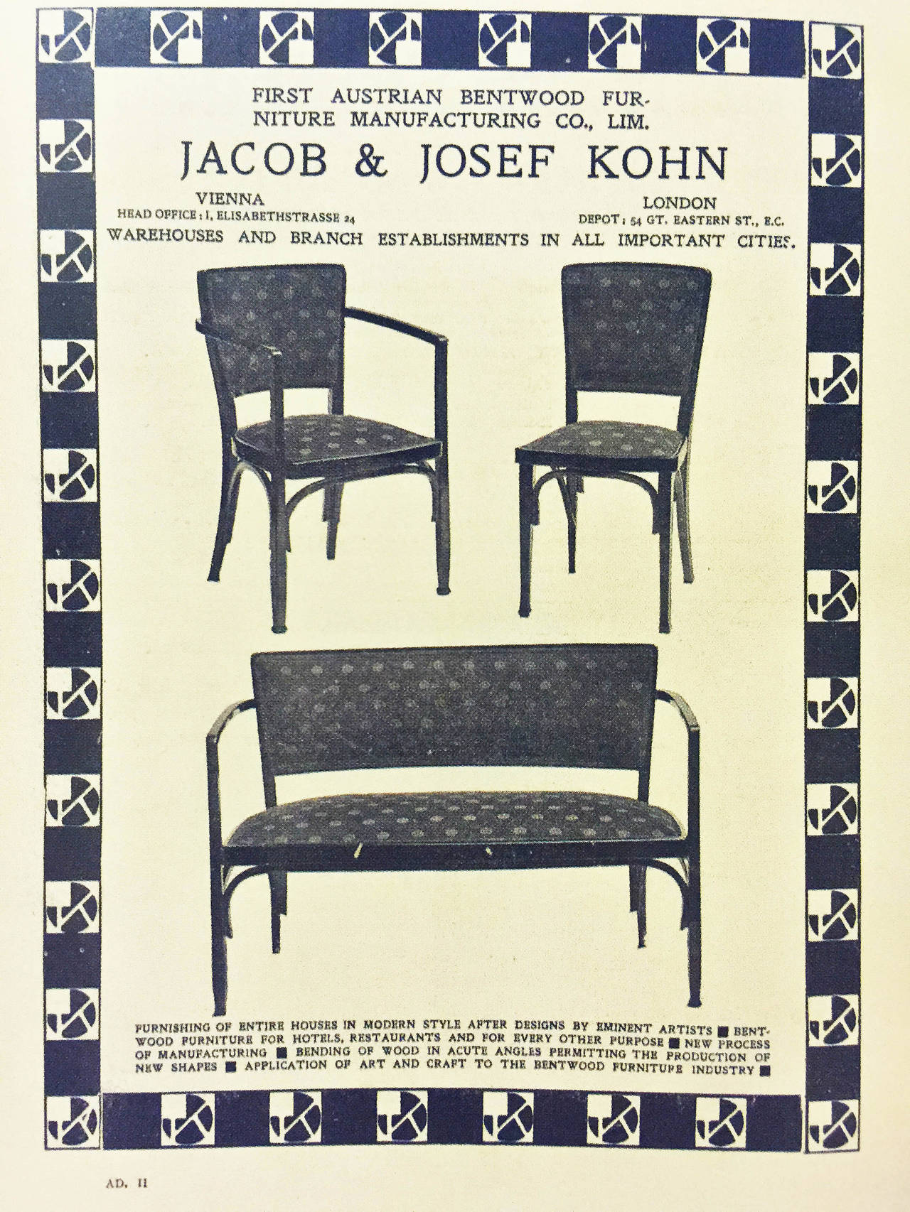 Sécession viennoise Paire de chaises Kohn n° 719 attribuée à Koloman Moser en vente