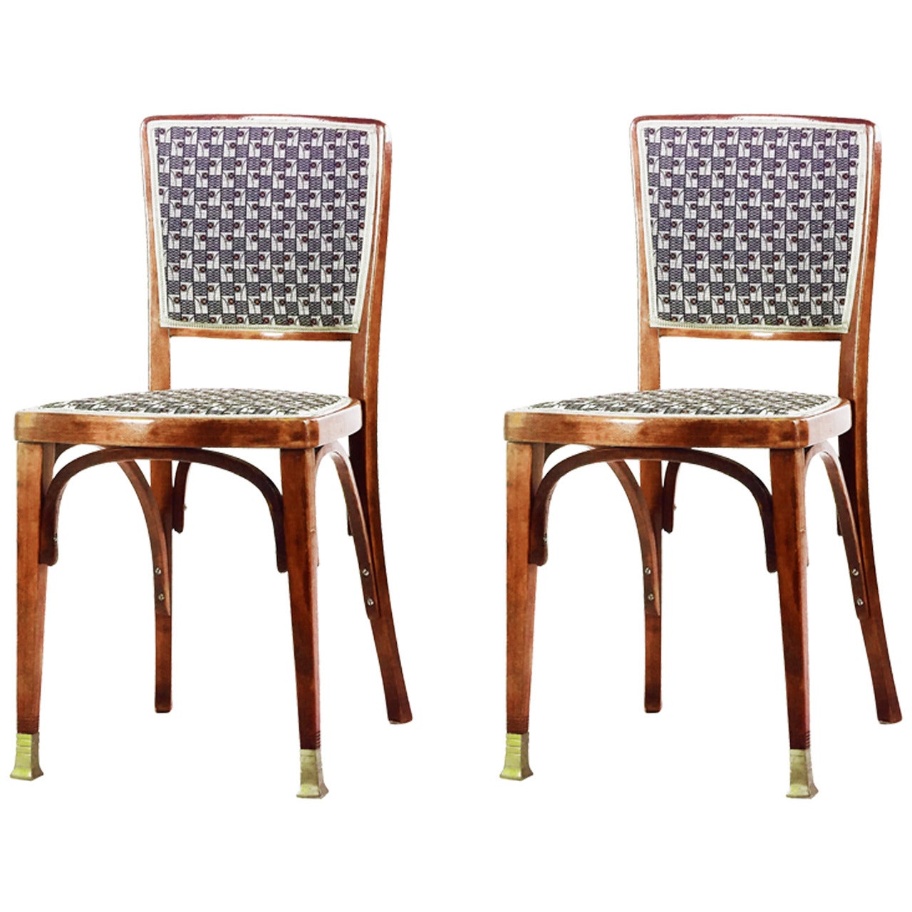 Pair of Kohn Chairs No. 719 Attributed to Koloman Moser