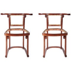Antique Pair of Josef Hoffmann Chairs by Thonet