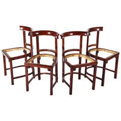 Antique Set of Four Chairs Attributed to Josef Hoffmann