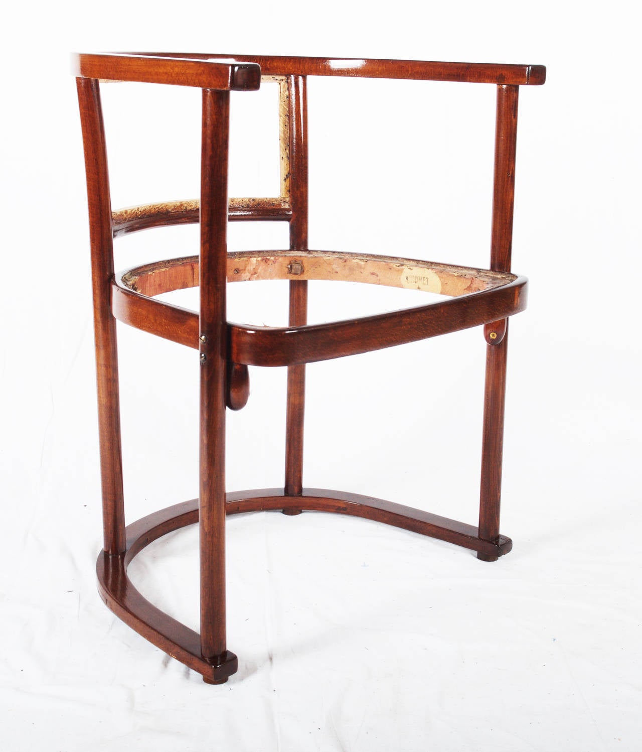 Armchair designed by Josef Hoffmann stained beechwood for cabaret 