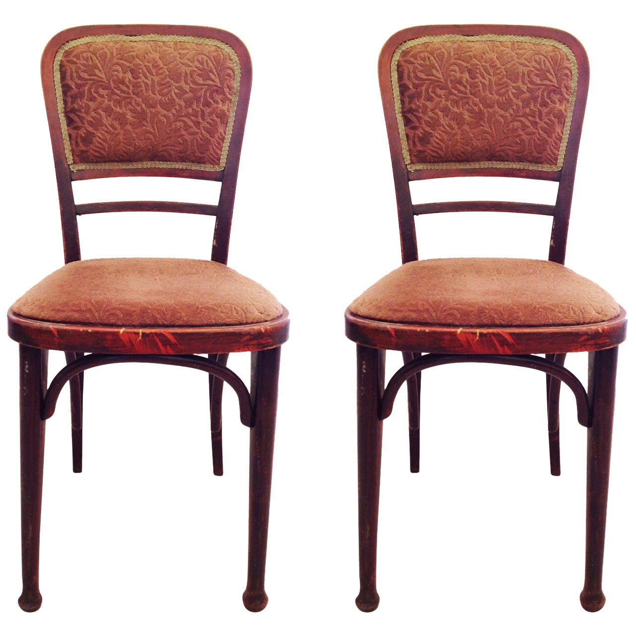 Paire de rares chaises Thonet 492 attribuées à Gustav Siegel en vente
