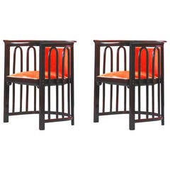 Pair Jacob & Josef Kohn Austria Armchairs attributed to Josef Hoffmann 3
