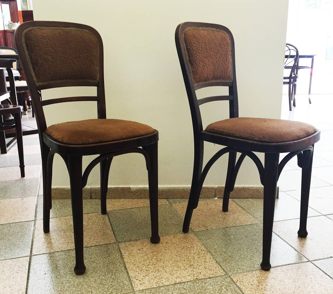Paire de rares chaises Thonet 492 attribuées à Gustav Siegel État moyen - En vente à Vienna, AT