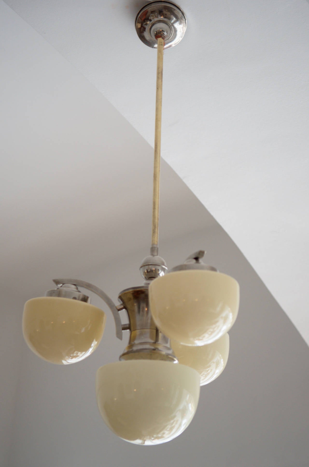 Art Deco Nickel Chandelier