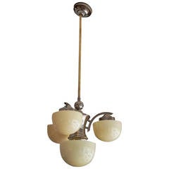 Art Deco Nickel Chandelier