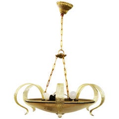 Czech Handblown Glass Chandelier