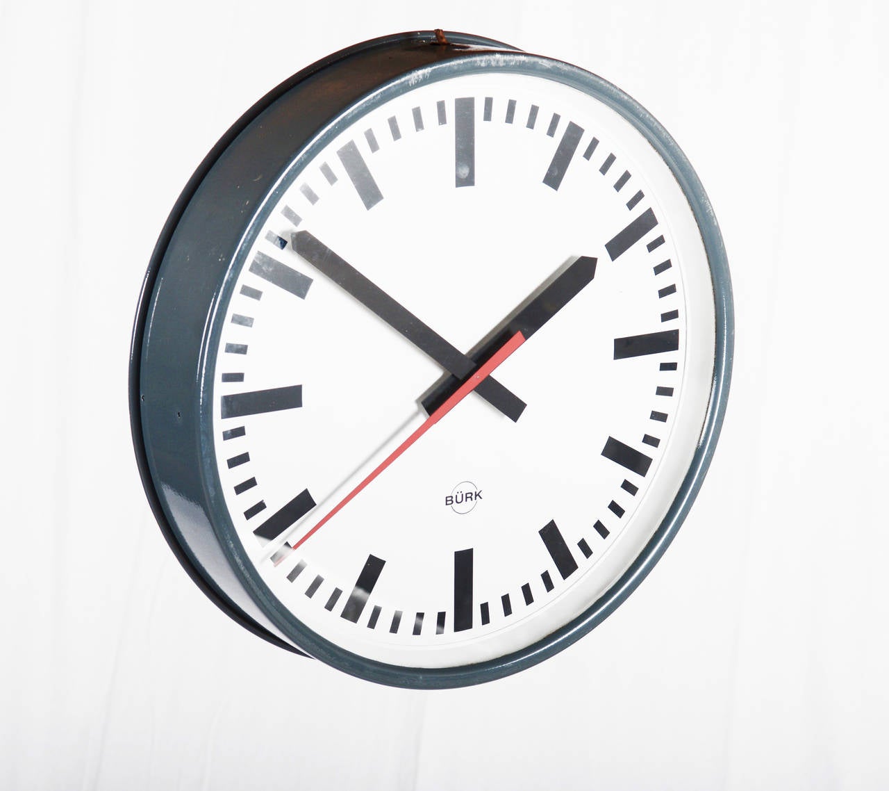 Mid-20th Century Large German Industrial Clock, Labeled Bürk