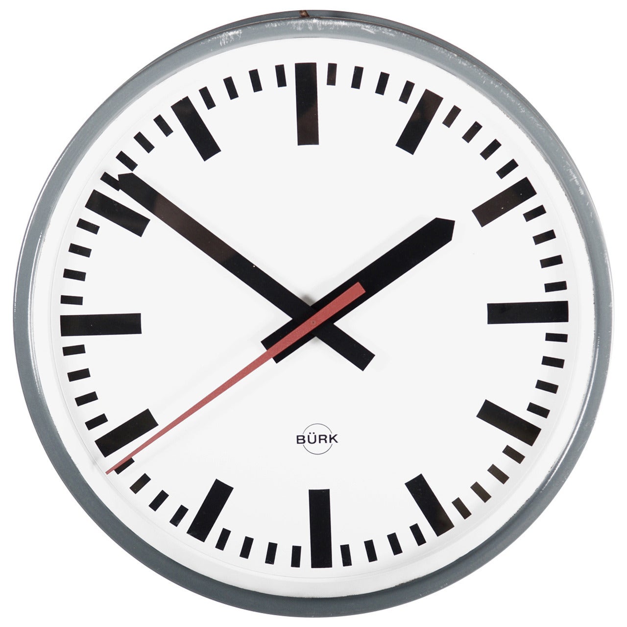 Large German Industrial Clock, Labeled Bürk