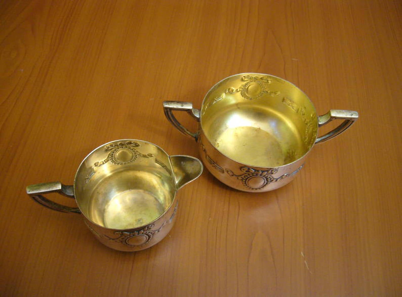 Silver Plate WMF Milk Jug and Sugar Bowl For Sale