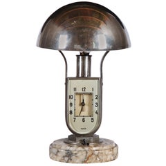 Art Deco Mofem Table Lamp with Integrated Alarm Clock