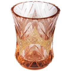 Art Deco Bohemian Crystal Glass Vase