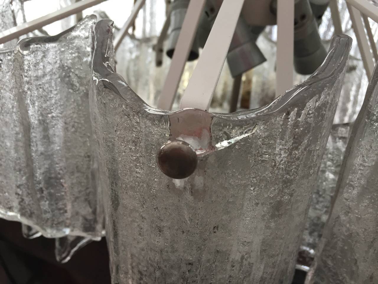 Mid-20th Century Kalmar Ice Glass Chandelier For Sale