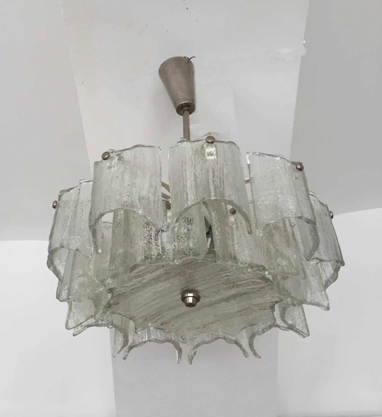 Austrian Kalmar Ice Glass Chandelier For Sale