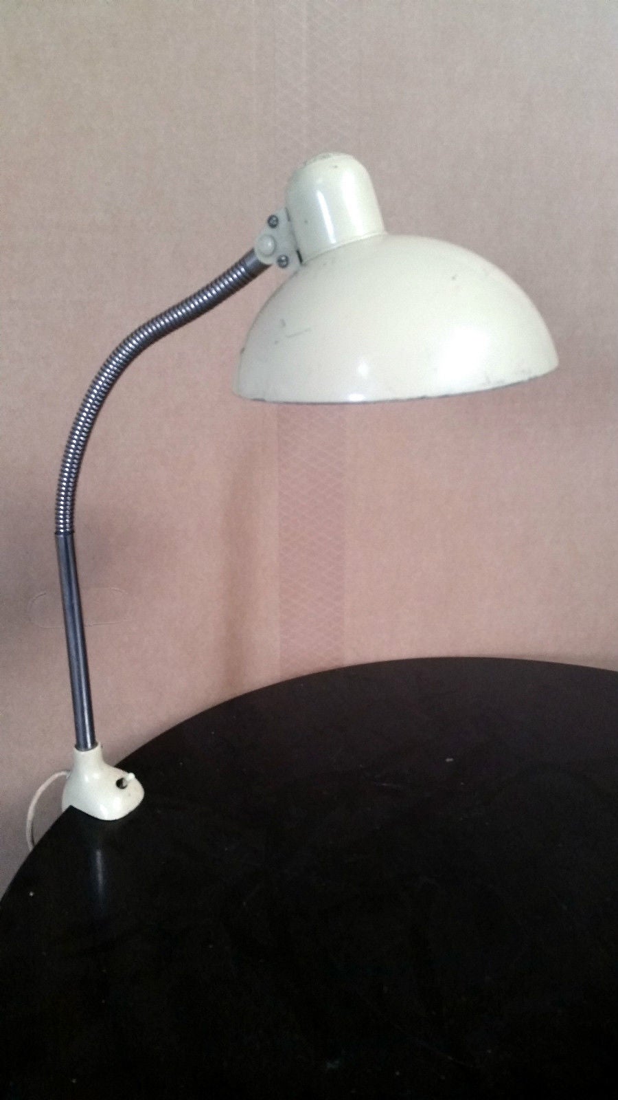 German Kaiser Idell 6740 white clamp table lamp from about 1920-1930's