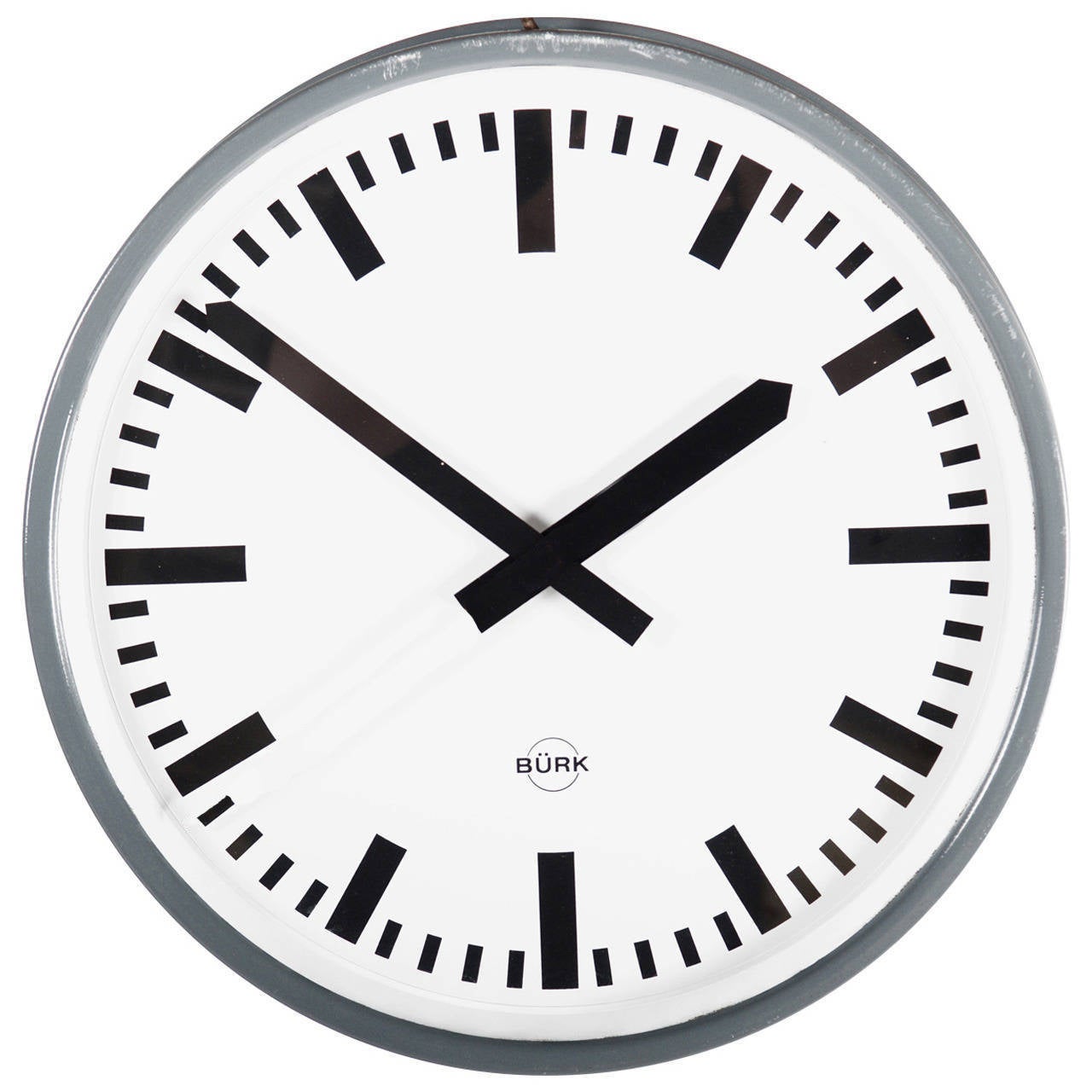 Steel Large German Industrial Clock, Labeled Bürk