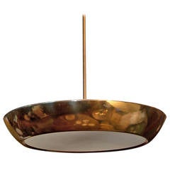 Large Bauhaus Functionalism Copper-Plated Pendant by Josef Hurka for Napako