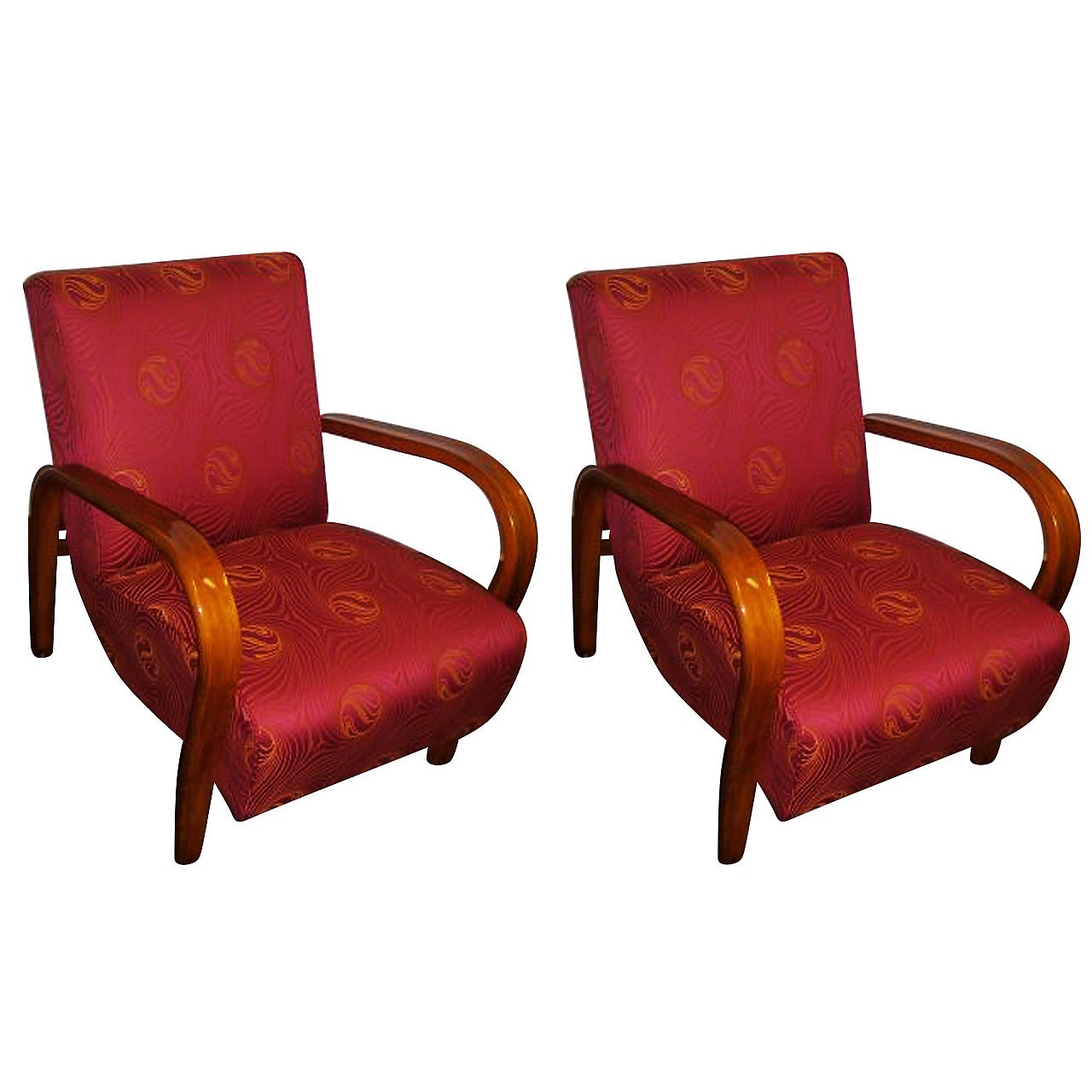 A Pair Of Art Deco Armchairs By Jindrich Halabala